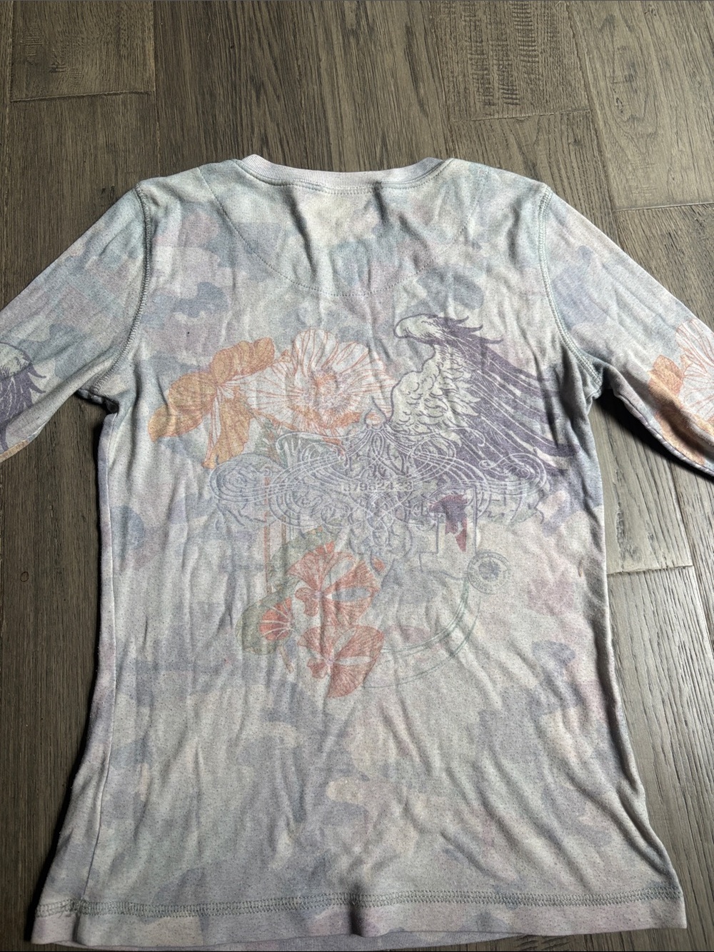 One World | Vintage Y2K Pastel Floral Long-Sleeve Top in Pink & Lavender - Picture 11 of 11